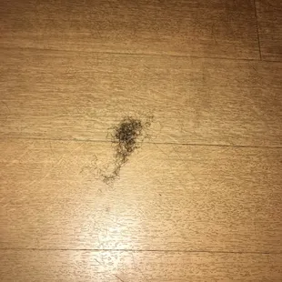 Hair on the floor.