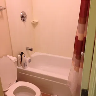 The lighting makes it look bad. The bathroom isn't bad at all. :)