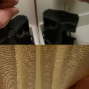 The top picture is for reference. The bottom one is the mirror at the Red Roof Holton.