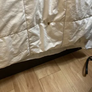 Cigarette burn on coverlet....