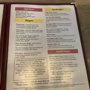 Lunch and dinner menu