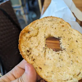My &quot;buttered&quot; bagel.