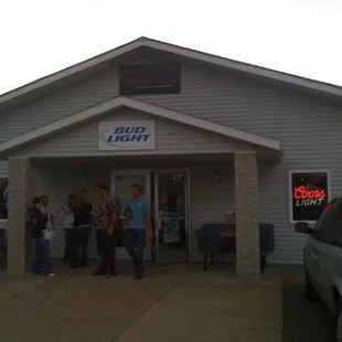 people standing outside