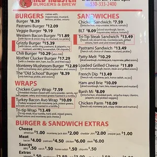 New menu- pic taken on 2/23/24