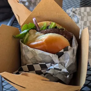 Swiss cheese burger special