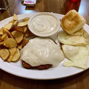 Country Fried Steak breakfast platter.