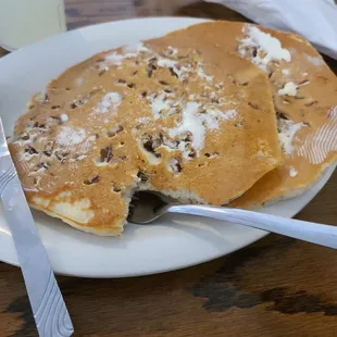 Pancakes with pecans added.