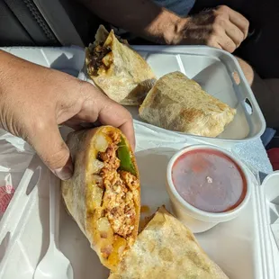 Chorizo breakfast burrito