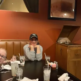 Old record player next to our table.