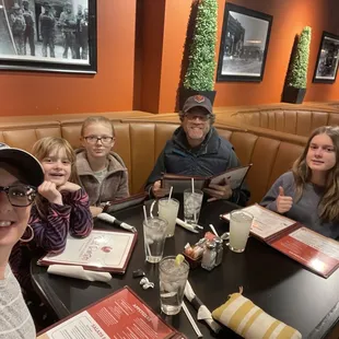 We got to be the first people to sit in this booth. Perfect size for our family.