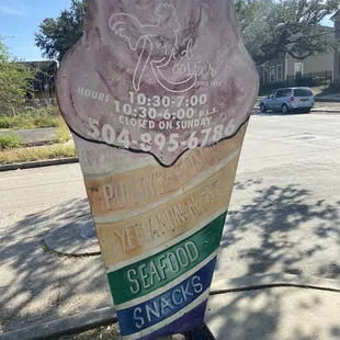 a sign for the restaurant