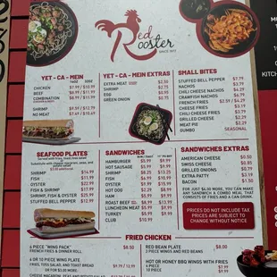 ramen and noodles, menu