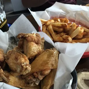 Wings and Cajun fries