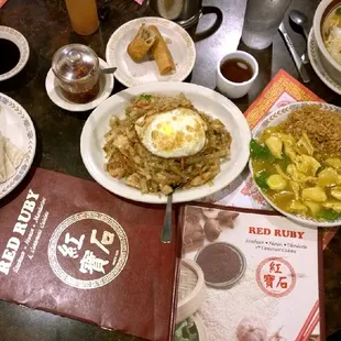 Mooshu Chicken, Sizzling Rice Soup  n Curry Chicken Delicious  Lunch  Love