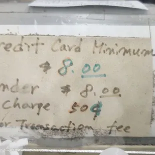 Charges for credit card.