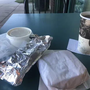 To go bacon and bread.