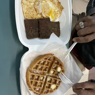 waffles, food