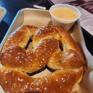 a large pretzel
