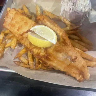 Fish n chips. More seasoned fries come but we had already put some on my daughters plate