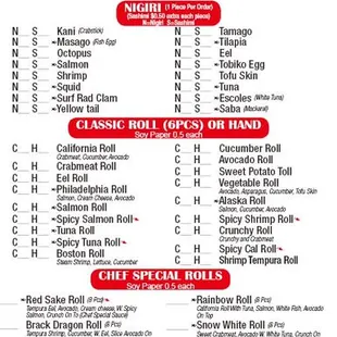 menu