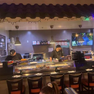 sushi and sashimi, interior