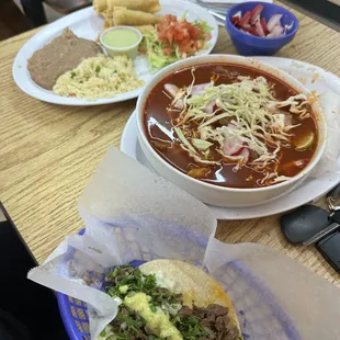 Tacos, Pozole, Flautas