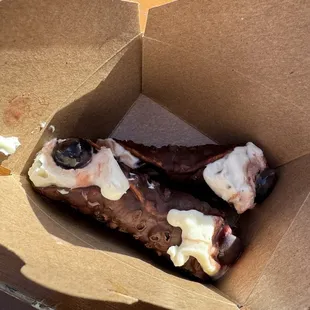 Luxardo cherry cannolis