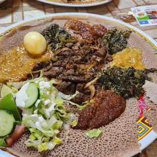 Injera and rice platter