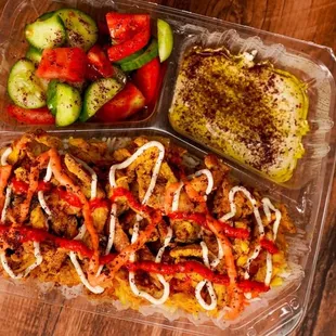 a meal in a plastic container