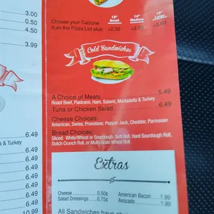 Menu as of June 18, 2021