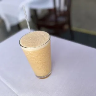 a smoothie on a table