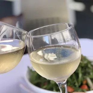 two glasses of white wine
