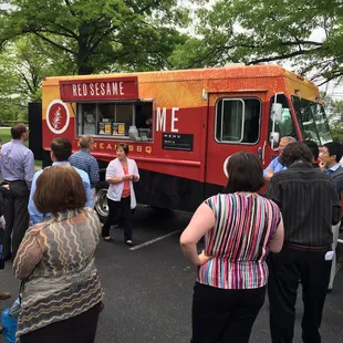 Red sesame at work today and people are lining up! So delicious