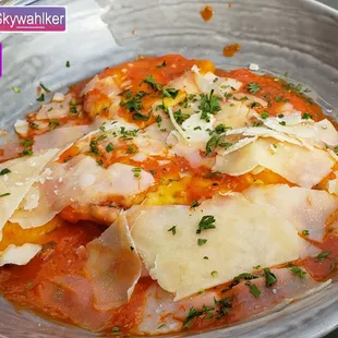 Ravioli - quite small compared to the cauliflower cavatappi