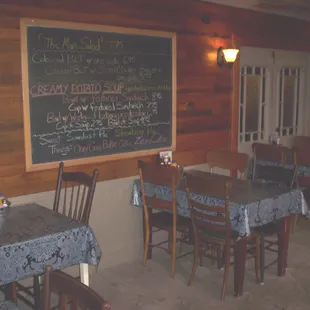 Inside the dining room, specials menu is always changing!!!