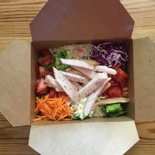 House Salad w/ Smoked Chicken -- Carry-out Style
