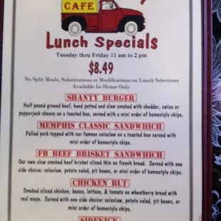 More lunch specials