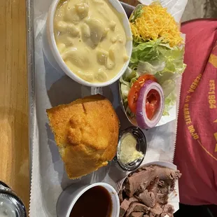 Brisket Plate w/ Mac &amp; Cheese and Side Salad