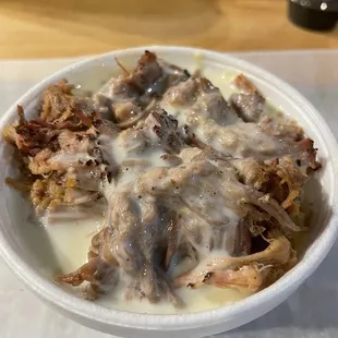 Mac and Cheese loaded with Pulled Pork