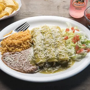 a plate of mexican food