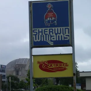 the entrance to a restaurant