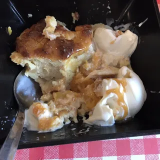 Peach Bread Pudding a la Mode