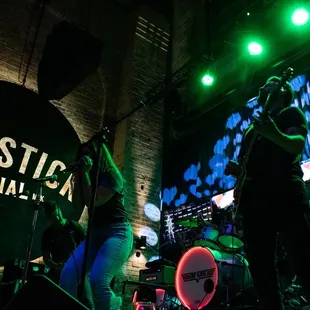 a band playing on stage