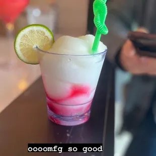 Frozen Ranch Water with Plum Wine Swirl