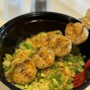 Build your own Bowl - Buttered Garlic Noodles added shrimp this was so good!
