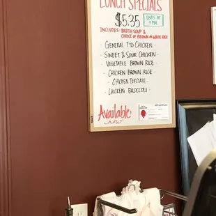 Lunch special menu! Willing to give it a try
