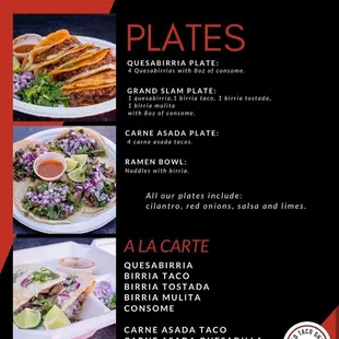 a menu for a taco shop