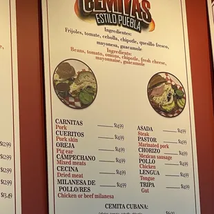 menu