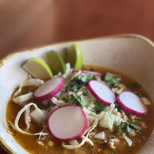 Pozole, served every Wednesday. Soup du Joir has never tasted better!