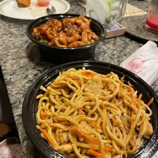 Chicken Lo Mein and General Tso's Chicken